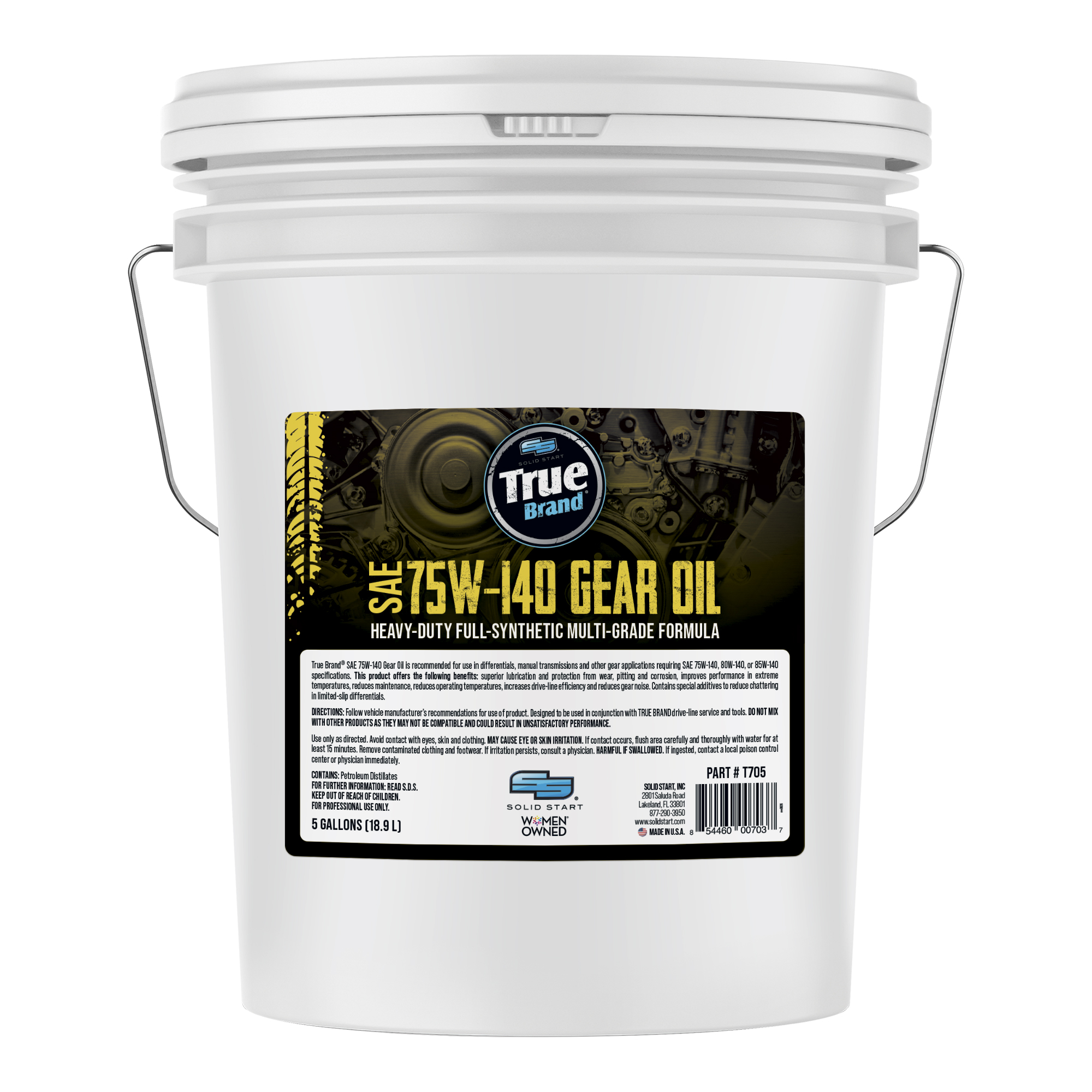 T705 SAE 75W-140 HEAVY-DUTY FULL-SYNTHETIC GEAR OIL 5GAL